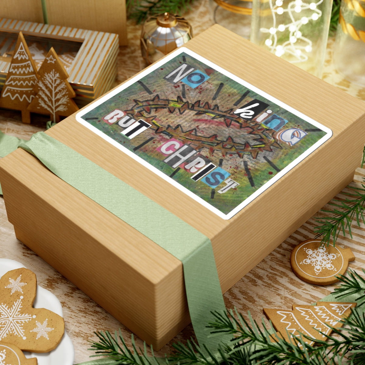 Stickers: "No King But Christ" Indoor Vinyl Sticker