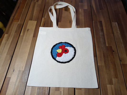 FUNDRAISER - Hand embroidered tote bag - Artisans Co-op Logo