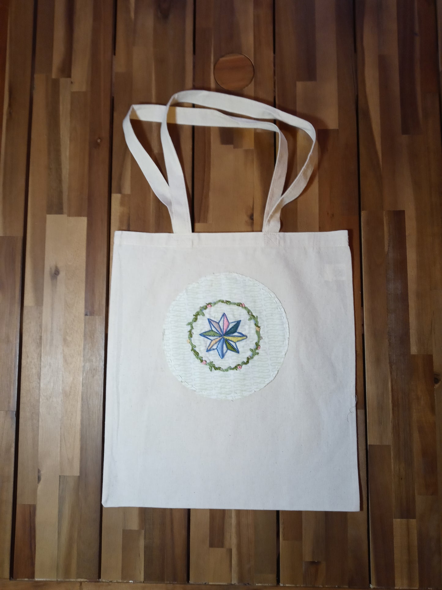 Tote: Hand embroidered tote bag - large design