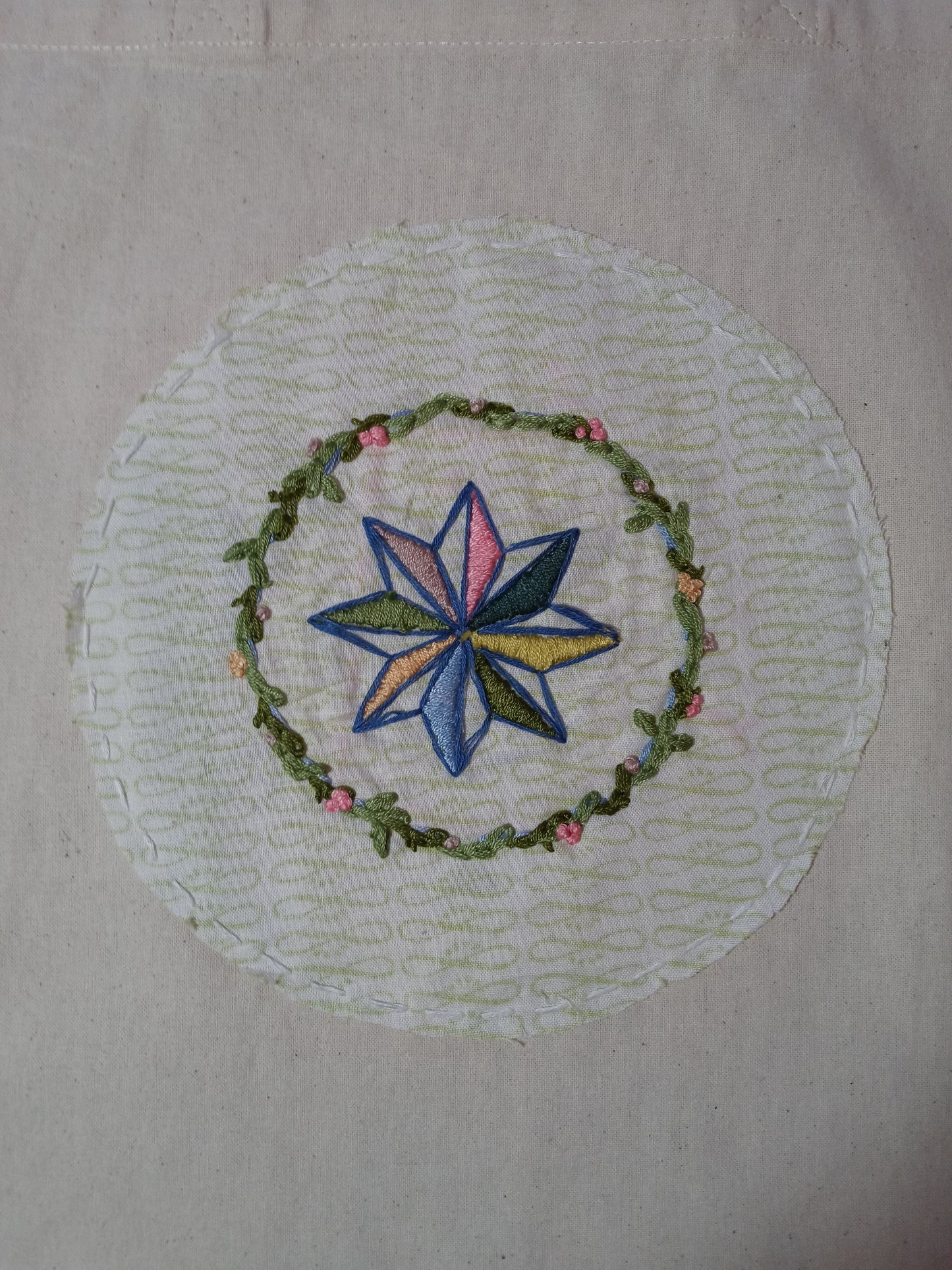Tote: Hand embroidered tote bag - large design