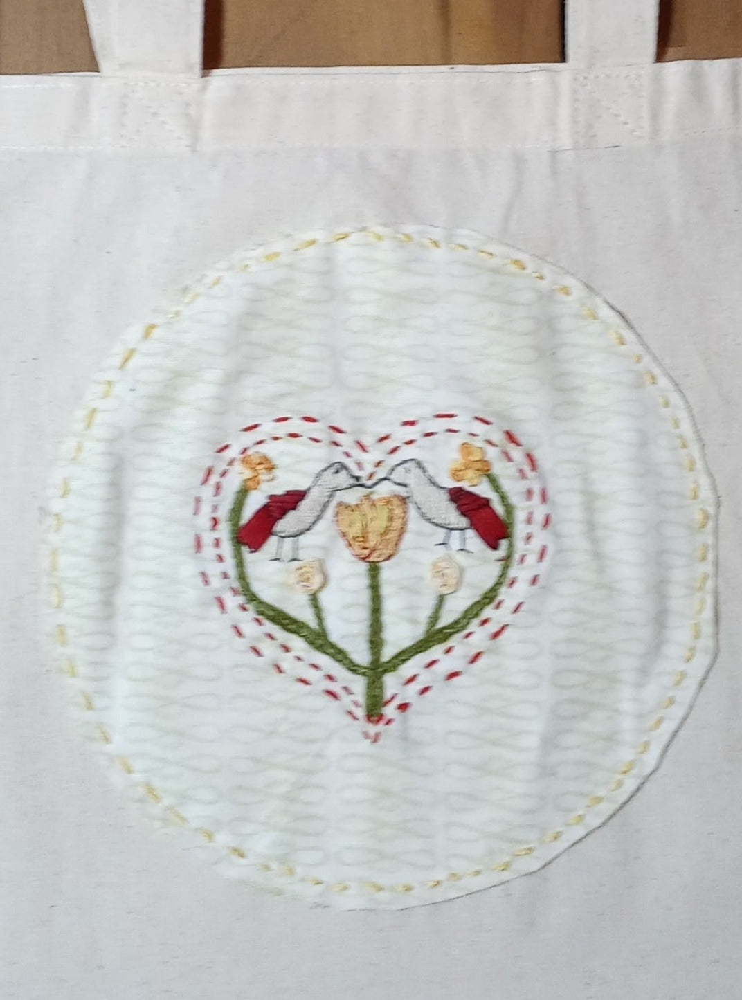 Tote: Hand embroidered tote bag - large design