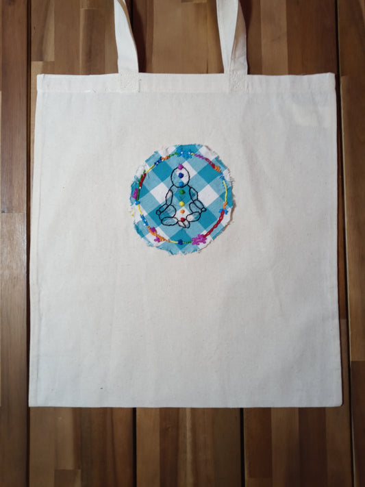 Tote: Hand embroidered tote bag - large design