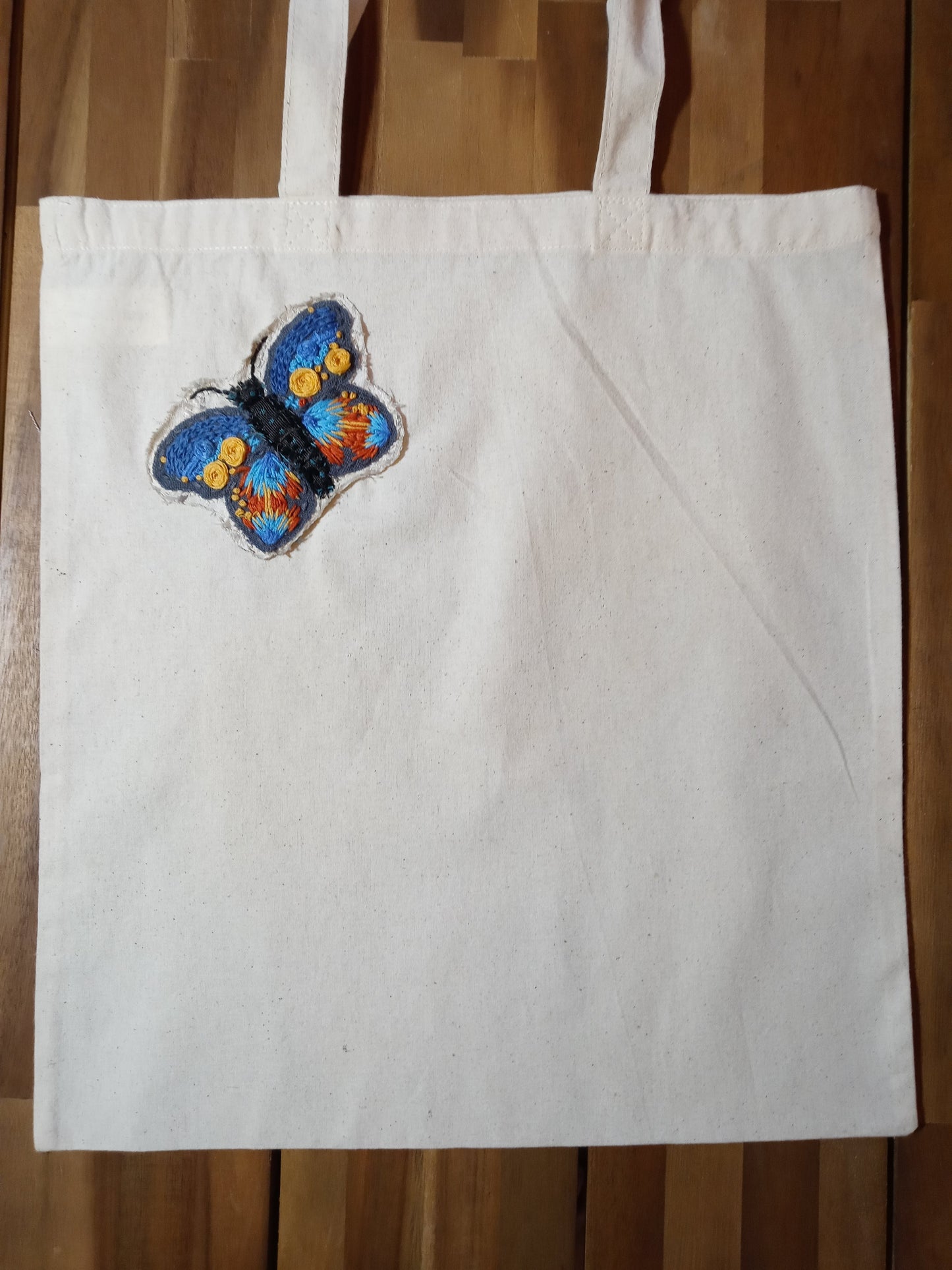 Tote: Hand embroidered tote bag - small design