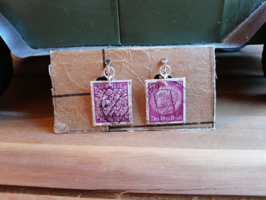 Jewelry: Handmade Vintage Stamp Earrings – Clip-On or Pierced