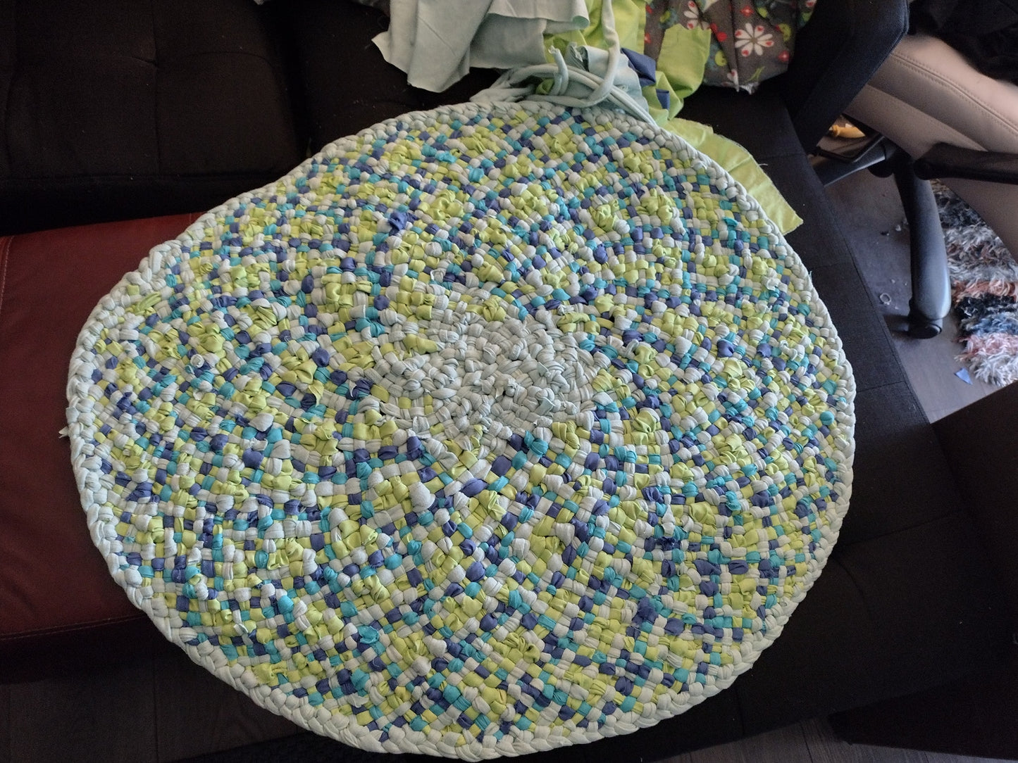 Rugs: 3 ft hand braided round rug II