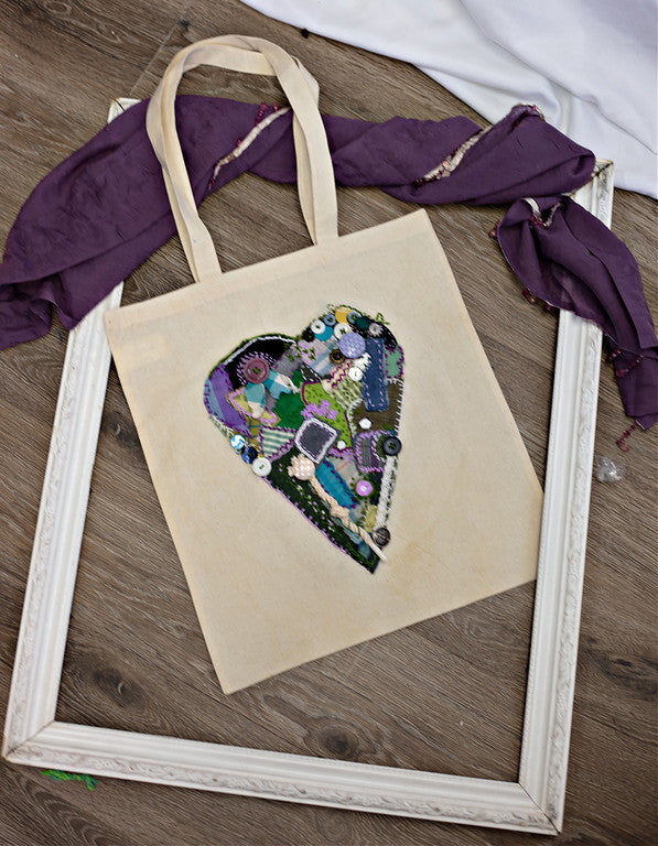 Tote: Hand embroidered tote bag - large design