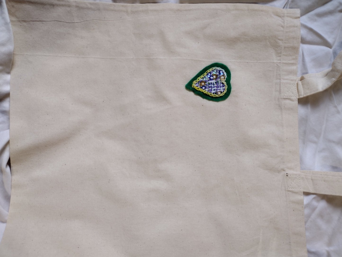 Tote: Hand embroidered tote bag - small design