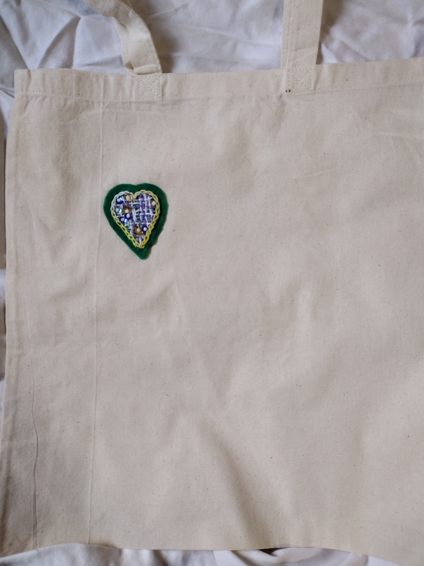 Tote: Hand embroidered tote bag - small design