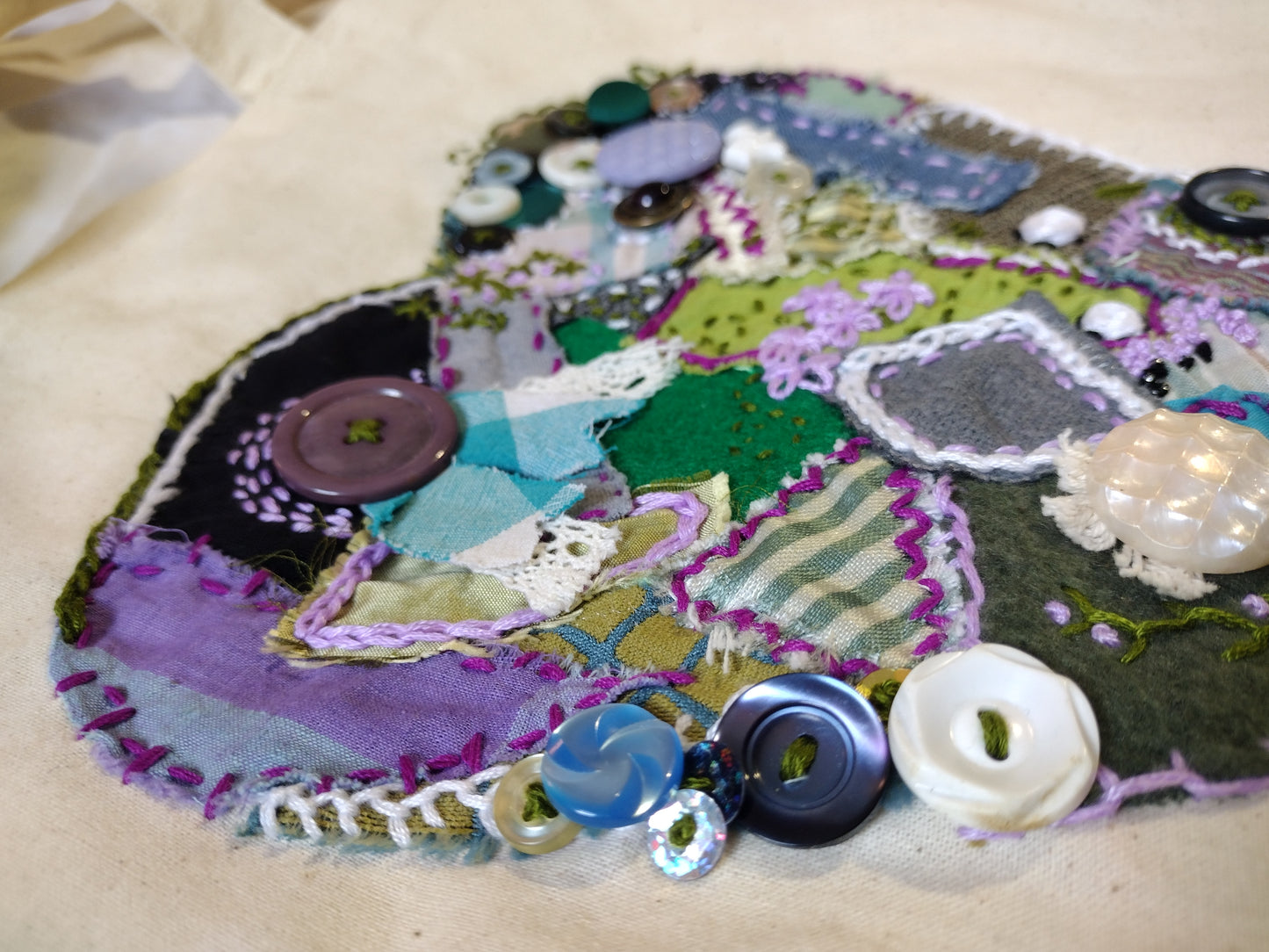 Tote: Hand embroidered tote bag - large design