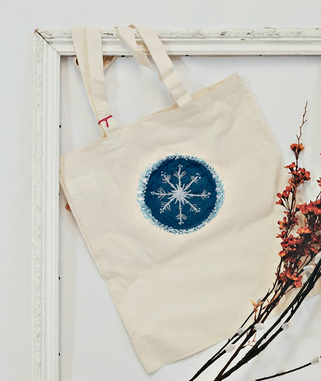 Tote: Hand embroidered tote bag - large design