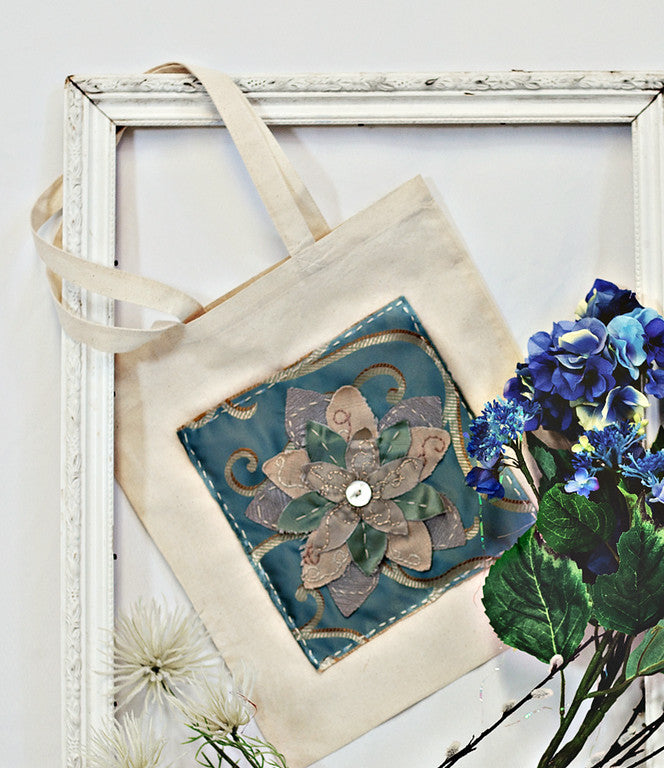 Tote: Hand embroidered tote bag - large design