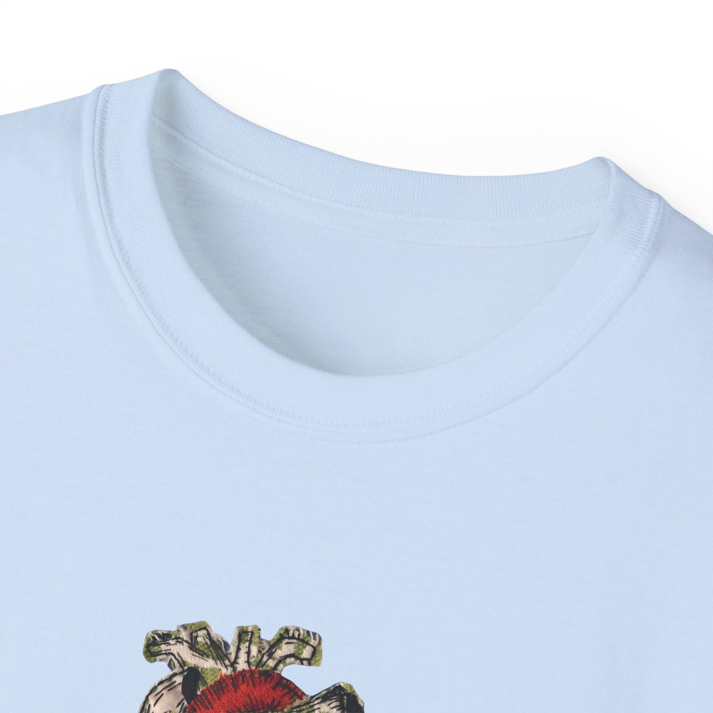 Apparel: Love God Love People Applique Vintage Medical Heart Unisex Ultra Cotton Tee