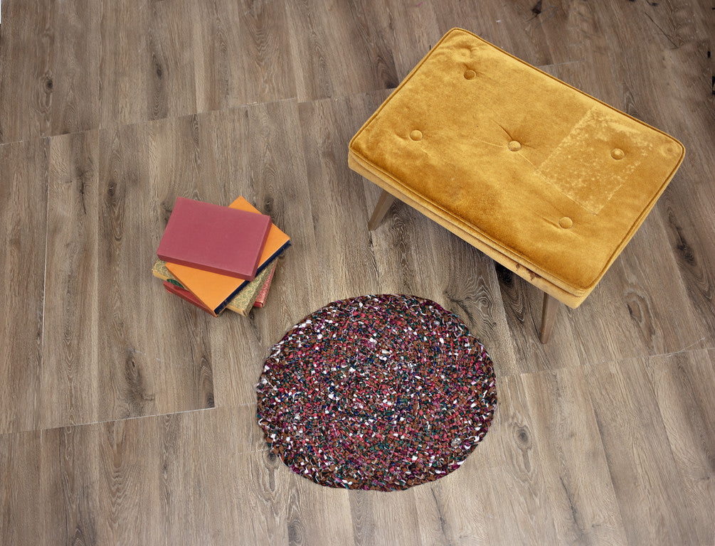 Rugs: 2 ft hand braided oval rug