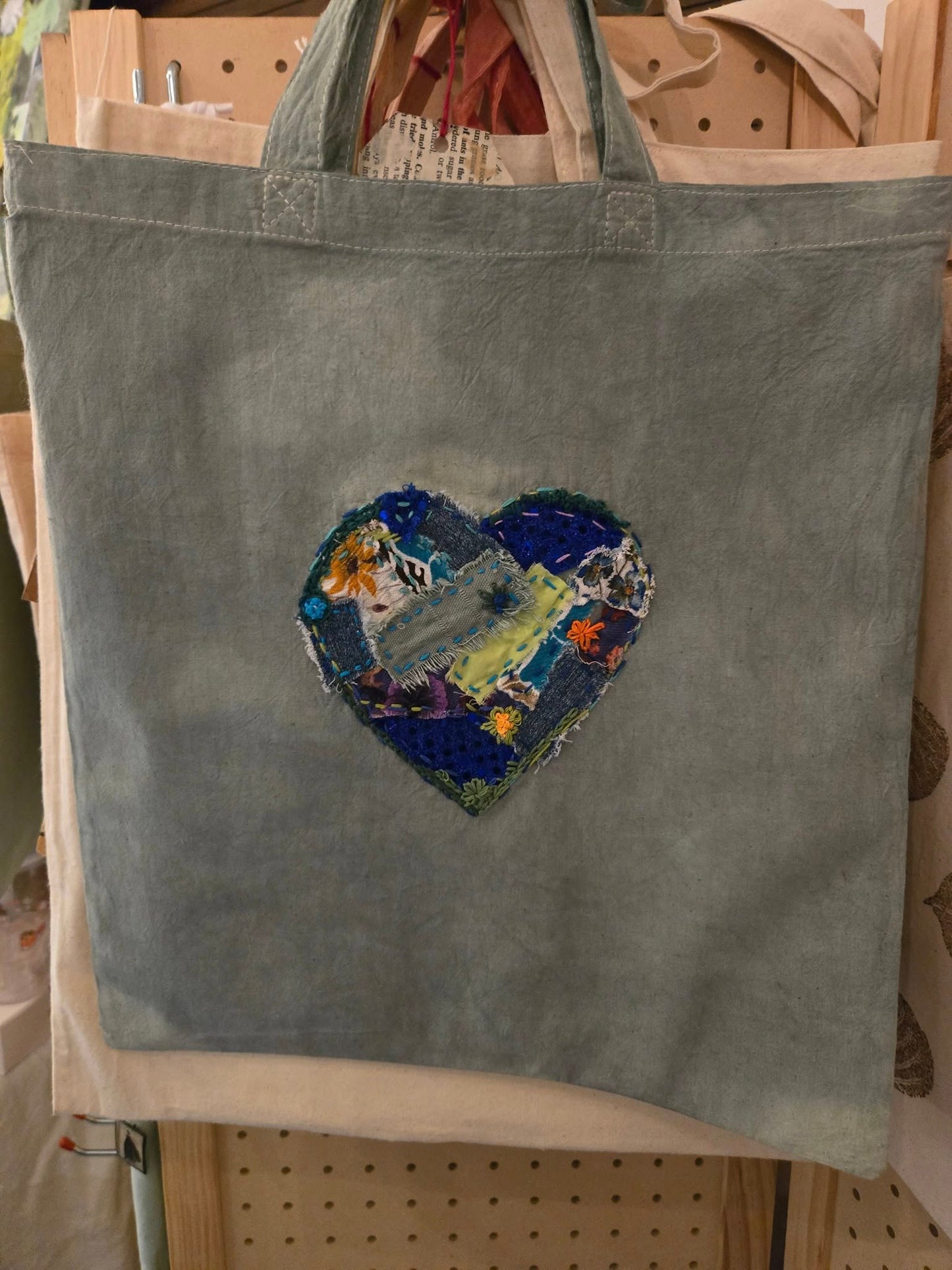 Tote: Hand embroidered tote bag - large design