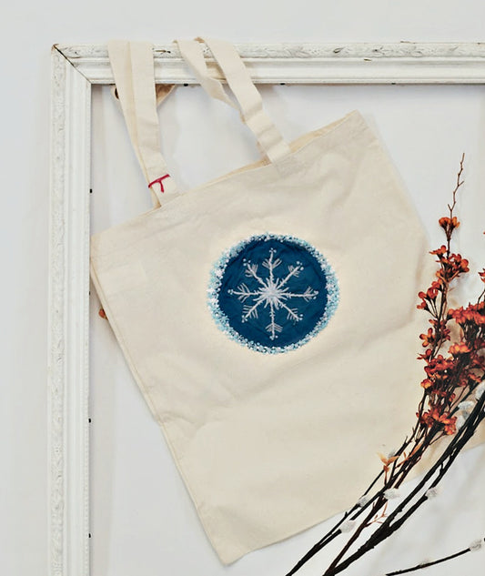 Tote: Hand embroidered tote bag - large design
