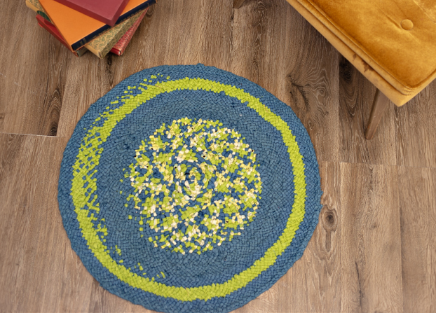 Rugs: 2 foot 3 inch hand braided round rug